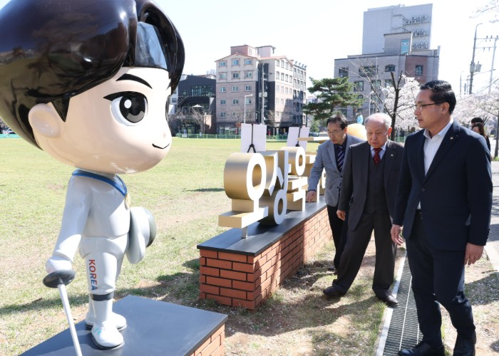 대전 동구, 명예도로 ‘오상욱거리’ 기념 조형물 설치