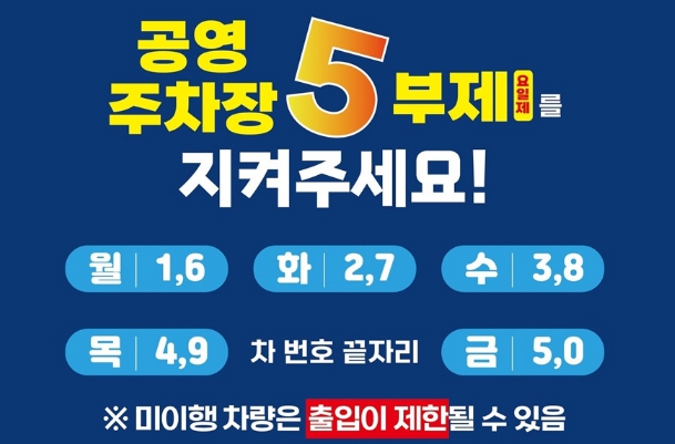 파주시, 자원안보 위기에 따른 공영주차장 5부제 시행