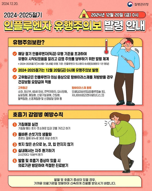인플루엔자 유행주의보 발령, 대구광역시 감염대응 강화