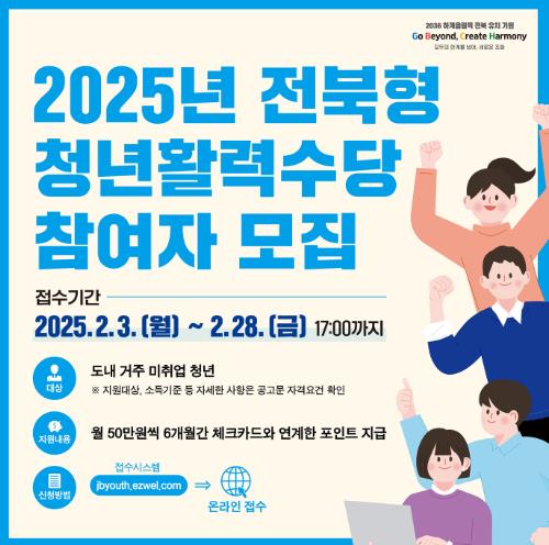 정읍시, 전북형 청년활력수당 2월 28일까지 접수...6개월간 300만원 지원