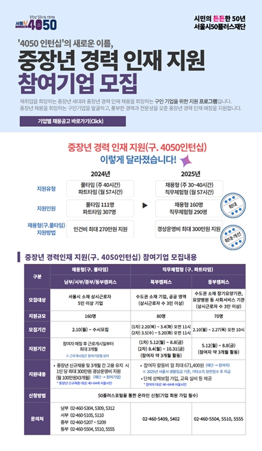 중장년 인재, 기업과 연결한다…서울시 ‘경력인재 지원사업’ 참여기업 모집