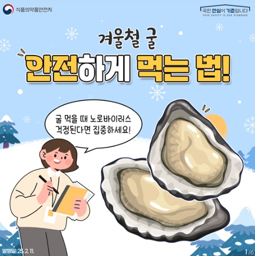 식품의약품안전처, 겨울철 굴 안전하게 먹는 법