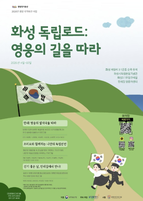 "화성 3· 1운동 만세길 직접 걸으며 연극 참여" 화성특례시, 국가유산청 공모 선정 역사 체험 프로그램 운영