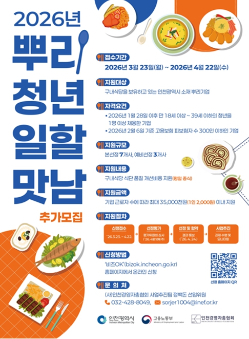 인천시, 뿌리산업 청년근로자 복지 강화 ‘사내맛남’ 참여기업 모집