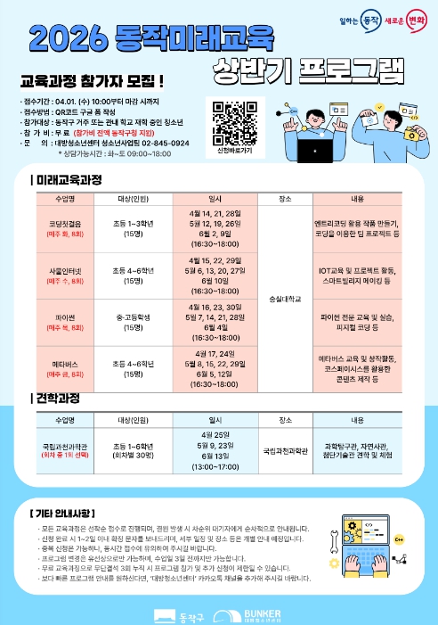 청소년 AI·코딩 교육 전액 지원… 동작구, 미래 인재 육성한다
