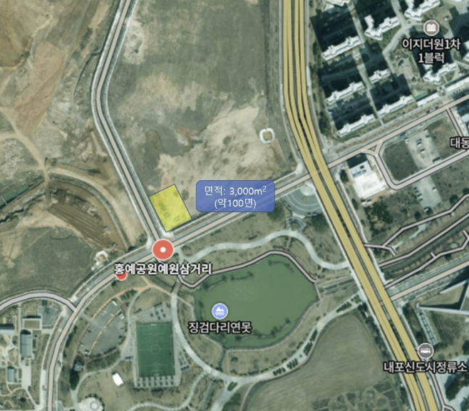 예산군, 홍예공원 인근 임시주차장 100면 4월 15일 준공 예정