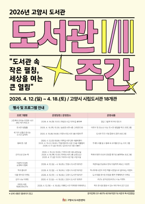 [기획]방탈출·음악회·향수 제작까지…오감 만족 고양시 '도서관 주간'