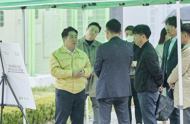 아산시, '탕정 물환경센터 체육시설 조성' 대상지 현장점검