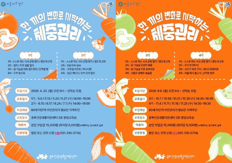 시흥시보건소 '한 끼의 변화로 시작하는 체중관리' 프로그램 운영