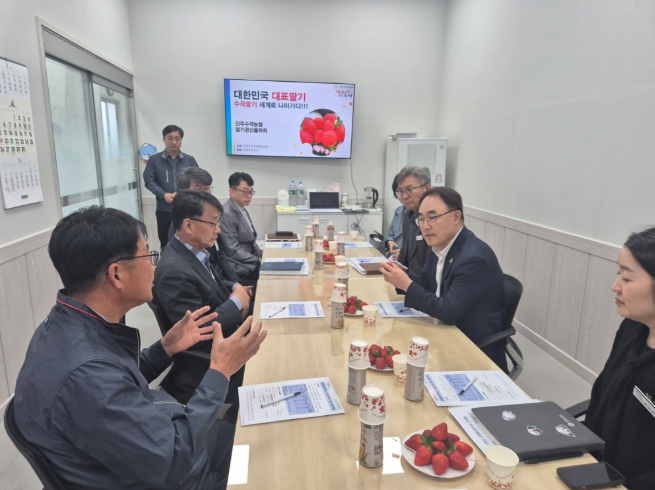 경남도, 진주 수출딸기 현장 점검... “수출환경 대응·경쟁력 강화 총력”