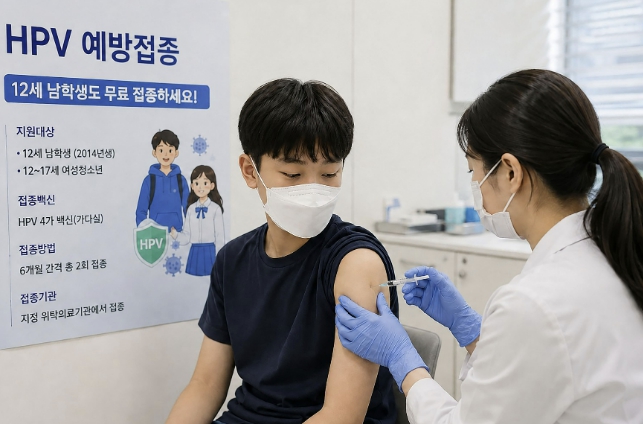 성남시 "12세 남학생도 사람유두종바이러스 무료 예방접종"