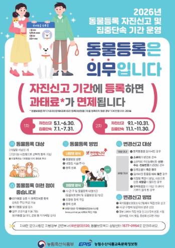군산시, 동물등록 자진신고기간 운영·지원으로 등록률 제고
