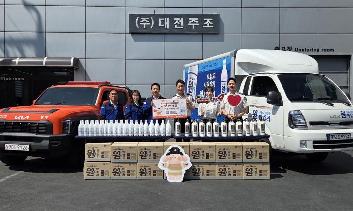 대전소방–㈜대전주조 협업…막걸리 라벨에 ‘119안심콜’ QR코드 담는다