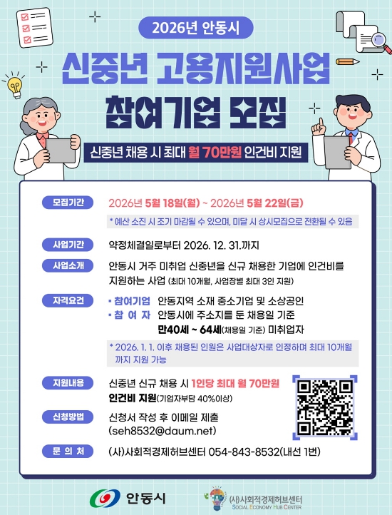안동시, 지역 특성 살린 '맞춤형 일자리'로 경제 활력 높인다
