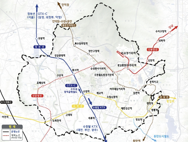 [수원시가 달라졌습니다-7] 수원특례시 '공간 대전환' 기반, '격자형 광역철도망' 구축된다