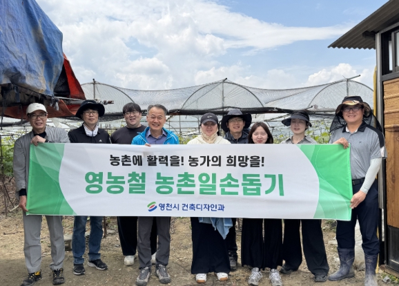 영천시 건축디자인과, 농촌 일손돕기로 포도 농가에 힘 보태