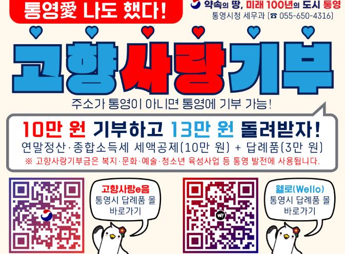 2026년 통영시 고향사랑기부금 2억 원 돌파