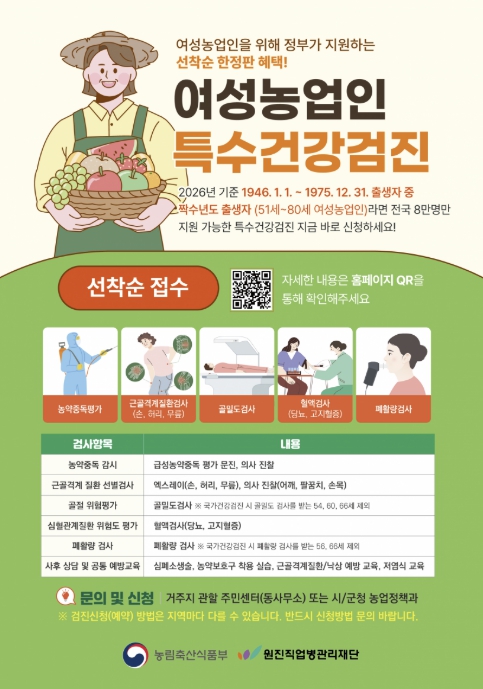 용인특례시, 여성농업인 특수건강검진 의료기관 추가 지정