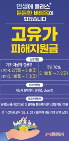 문경시, ‘2차 고유가 피해지원금’ 18일부터 신청·지급
