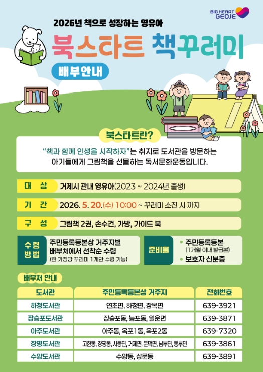 거제시 시립도서관, 북스타트 책꾸러미 배부