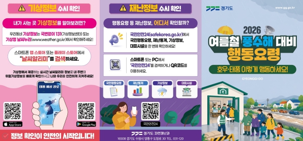 경기도, 풍수해 행동요령 집중 홍보…"미리 아는 만큼 안전합니다!"