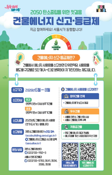 서울시, '건물에너지 신고·등급제' 6월~8월 집중신고 시작