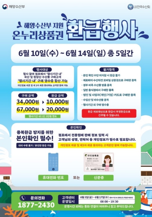 부천시, 전통시장 수산물 구매 시 온누리상품권 최대 30% 환급