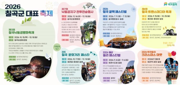 2026 다시 찾는 칠곡군 대표 축제, Come in...
