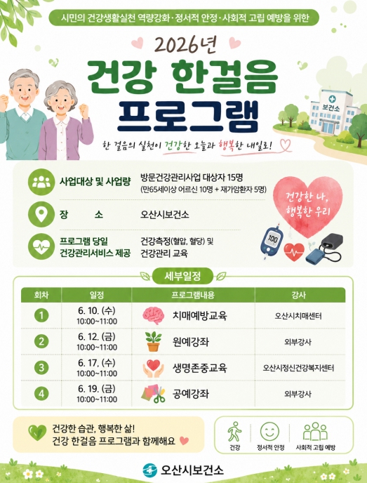 오산시보건소, '건강한걸음' ICT 융합 방문건강관리 프로그램 운영